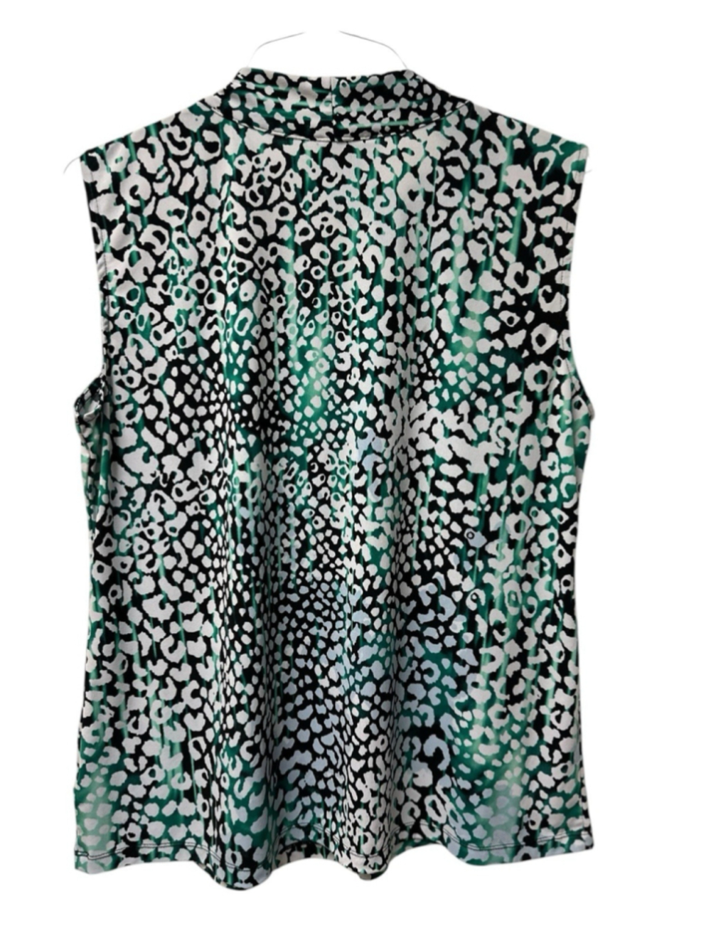 Dana Buchman Chic Sleeveless Career Blouse Womens XL Green & Black Animal Print - Picture 13 of 13